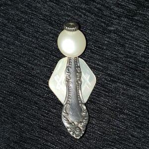 Silverware Mother Of Pearl Brooch
